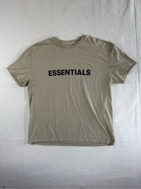 Essentials Fear Of God Beige Center Print Logo Shirt Streetwear Shirt